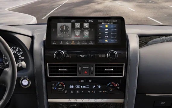 2023 Nissan Armada touchscreen and front console | McKinnon Nissan in Clanton AL